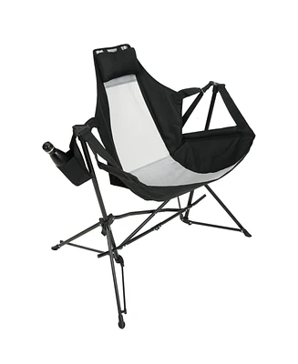 Hammock Camping Rocking Chair, Portable, Adjustable, with Pillow & Bag - Black