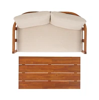 Owen Outdoor Bench And Table Set