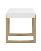 Rectangular Side Table with Thick Tabletop – Sleek High Gloss Design