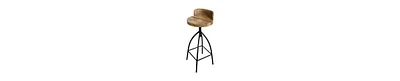 Swivel Bar Stool with Backrest – Adjustable Industrial Style Seating