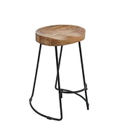Handcrafted Backless Barstool for Rustic and Stylish Seating