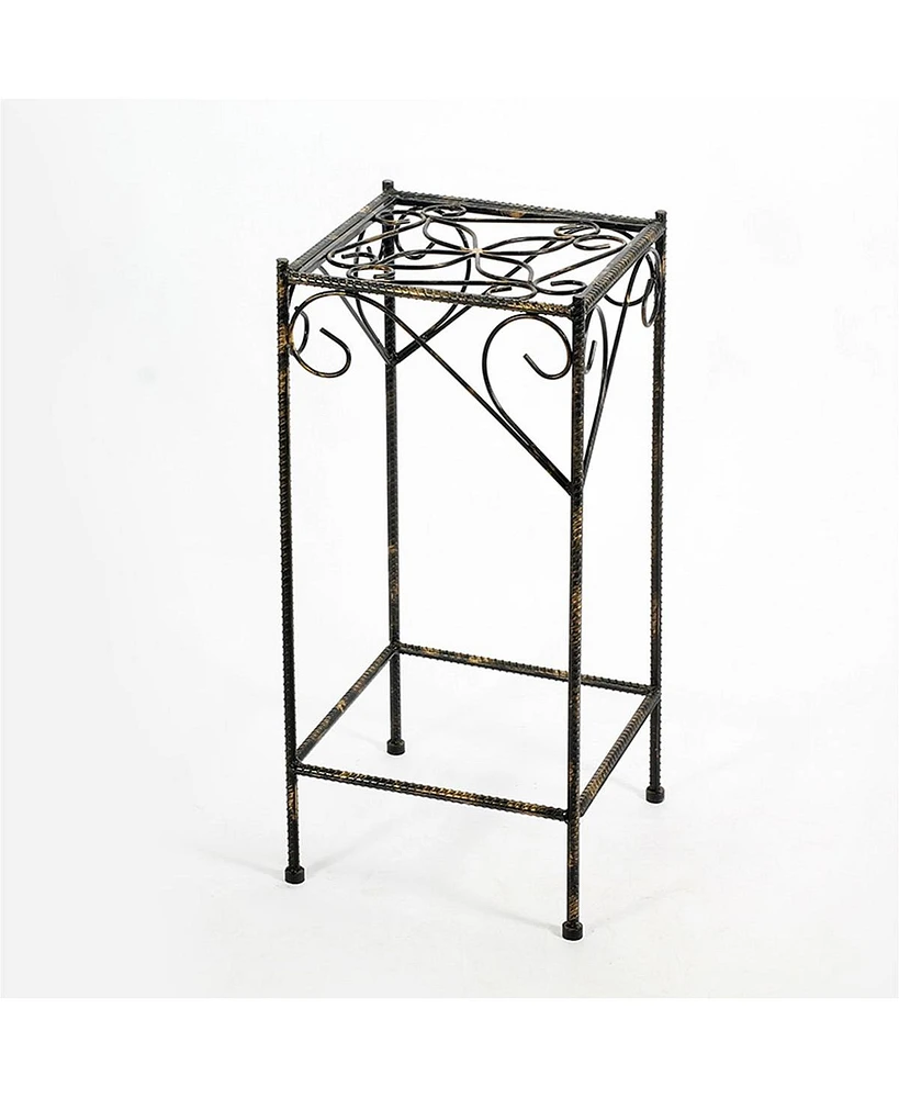 Scrolled Plant Stand with Square Top for Elegant Indoor and Outdoor Display