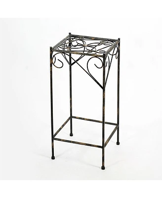 Scrolled Plant Stand with Square Top for Elegant Indoor and Outdoor Display