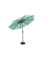 10ft 3-Tier Auto-Tilt Outdoor Patio Umbrella (Light Green)