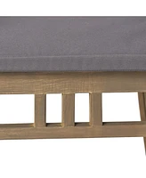 Outdoor Wood Dining Chairs Cushions (2) Dark Grey
