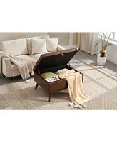 Mid-century modern storage bench/coffee table, Assembled, Living/entry/family room