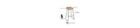 Industrial Barstool – Backless Mango Wood Seat with Metal Frame