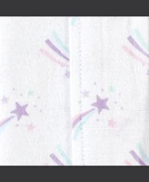 Hudson Baby Boys and Girls Cotton Poly Flannel Burp Cloths 8-Pack, Magical Unicorn, One Size