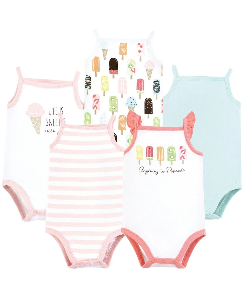 Touched by Nature Baby Girls Cotton Bodysuits, Popsicle