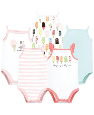 Touched by Nature Baby Girls Cotton Bodysuits, Popsicle