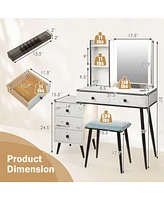 Vanity Makeup Table Set with Lighted Mirror