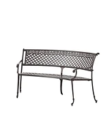 Copper Curved Outdoor Bench - Diamond Cross Design