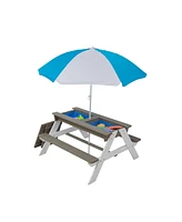 Kids picnic/sand/water table with umbrella