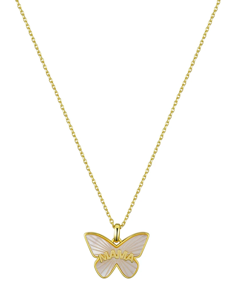 Unwritten Mother of Pearl Butterfly Mama Necklace