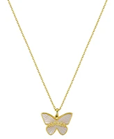 Unwritten Mother of Pearl Butterfly Mama Necklace