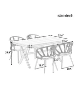 Outdoor Pe rattan set, chairs & plastic wood table