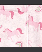 Hudson Baby Luvable Friends Girls Cotton Poly Flannel Burp Cloths 8-Pack, Rainbow, One Size