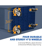 Platform Truck with 440lb Weight Capacity and 360 Degree Swivel Wheels, Foldable Push Hand Cart for Loading and Storage