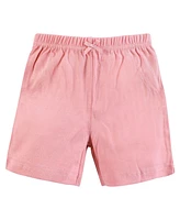 Hudson Baby Toddler Girls Shorts Bottoms 4-Pack, Soft Pink Roses, 5