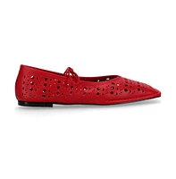 Sway Slit Leather Ballet Flats