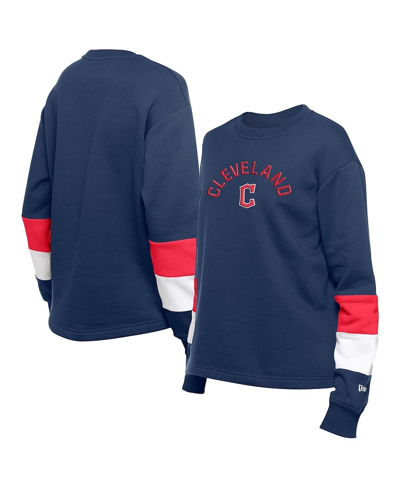 New Era Women's Navy Cleveland Guardians Game Day Color Pullover Sweatshirt