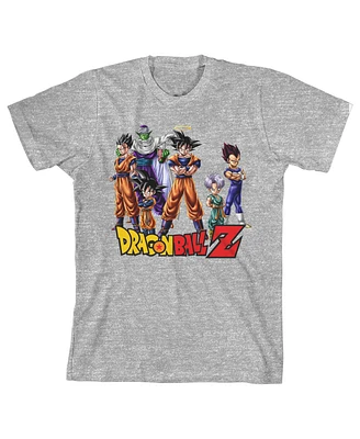 Dragon Ball Z Boys Anime Cartoon Characters Youth Grey Graphic Tee Shirt- Xl