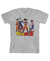 Dragon Ball Z Boys Anime Cartoon Characters Youth Grey Graphic Tee Shirt- Xl