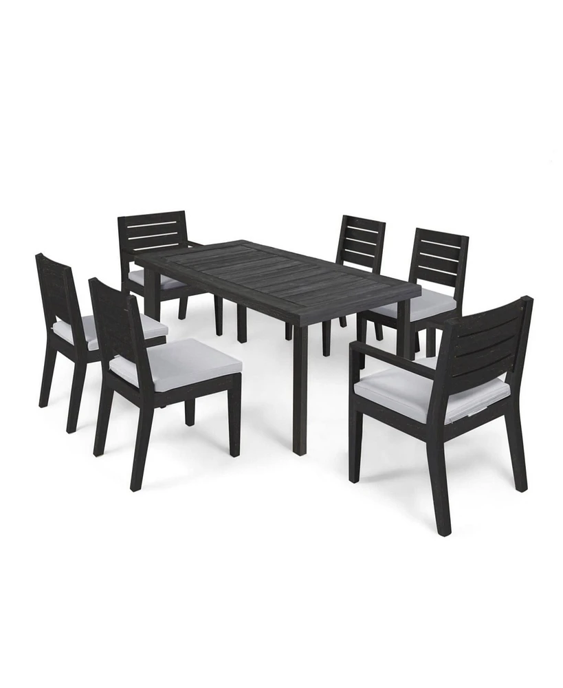 Acacia 7-Piece Expandable Dining Set, Gray