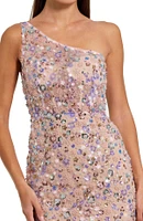 Mac Duggal Women's Floral Embellished One Shoulder Gown