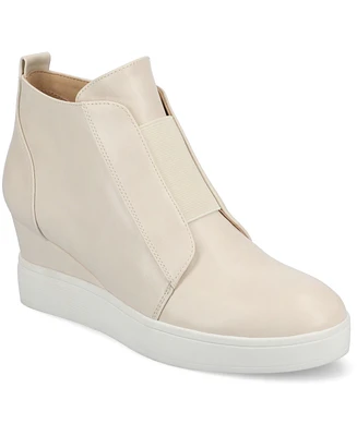 Journee Collection Women's Clara Inside Zip Wedge Sneakers