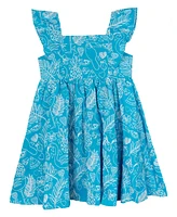 Rare Editions Toddler and Little Girls Embroidered Tropic Print Dress