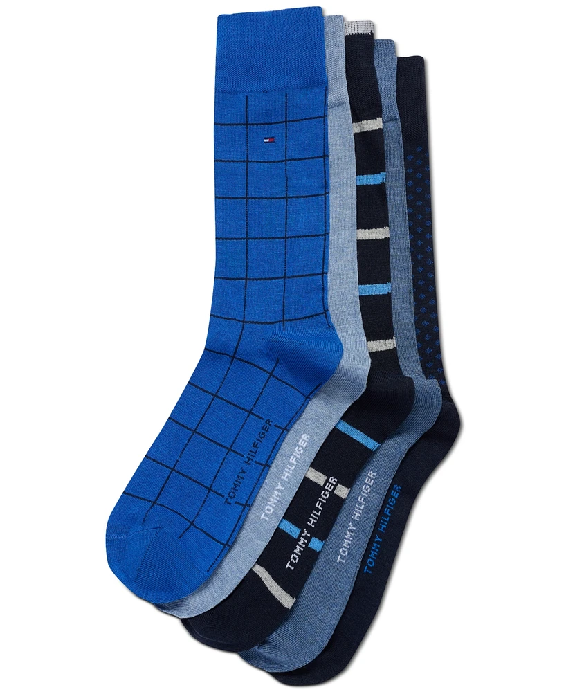 Tommy Hilfiger Men's 5-Pk. Patterned Crew Dress Socks
