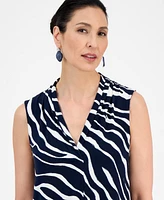 Jm Collection Petite Animal-Print Sleeveless Top, Exclusively at Macy's