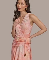 Donna Karan New York Women's Printed Ruched A-Line Dress