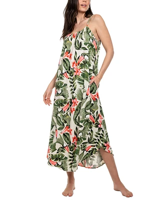 Linea Donatella Women's Toucan Floral Maxi Nightgown