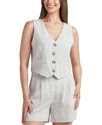 Bcx Juniors Striped Vest Triped Pleat Front Shorts