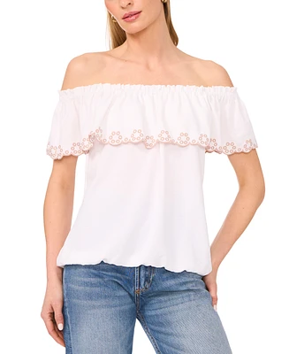 Sam & Jess Women's Embroidered Off-The-Shoulder Top