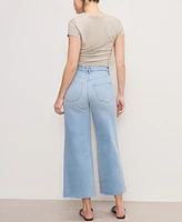 Good American Women's Waist Palazzo Crop Light Compression Jeans