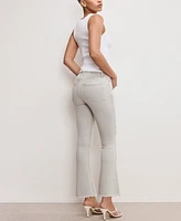 Good American Women's Soft Tech Legs Cropped Mini Bootcut Jeans