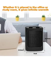 Cowsar Compact Indoor Space Heater, 1500W Electric Ceramic Heater with Adjustable Thermostat, Portable Heater Fan for Office & Bedroom, Etl Certified