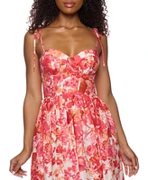 Alex & Sophia Juniors' Floral-Print Bustier Dress