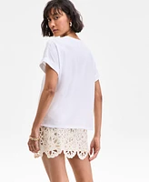 On 34th Women's Oranges Cuffed Graphic T-Shirt, Exclusively at Macy's
