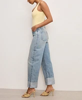 Good American Women's Standard Relaxed-Fit Barrel Jeans