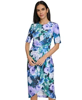 Calvin Klein Women's Watercolor-Print Sheath Dress