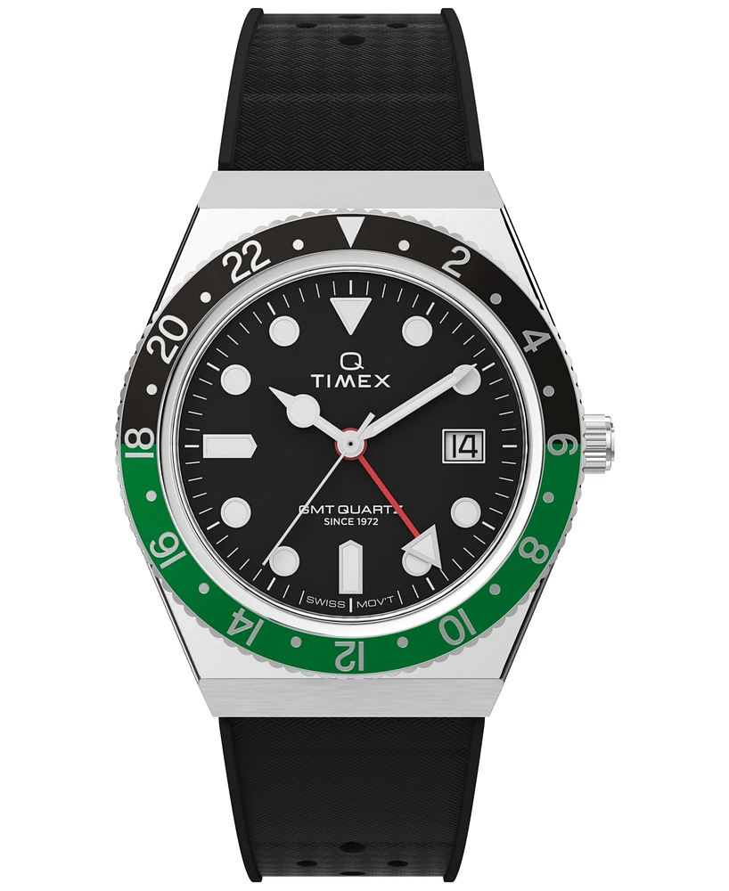Timex Men's Analog Black Rubber Strap Watch, 38mm