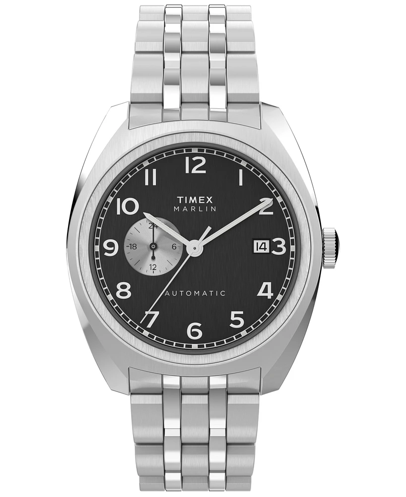 Timex Men's Mechanical Automatic Silver-Tone Stainless Steel Watch, 39mm