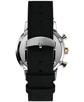 Timex Men's Analog Black Leather Strap Watch, 40mm