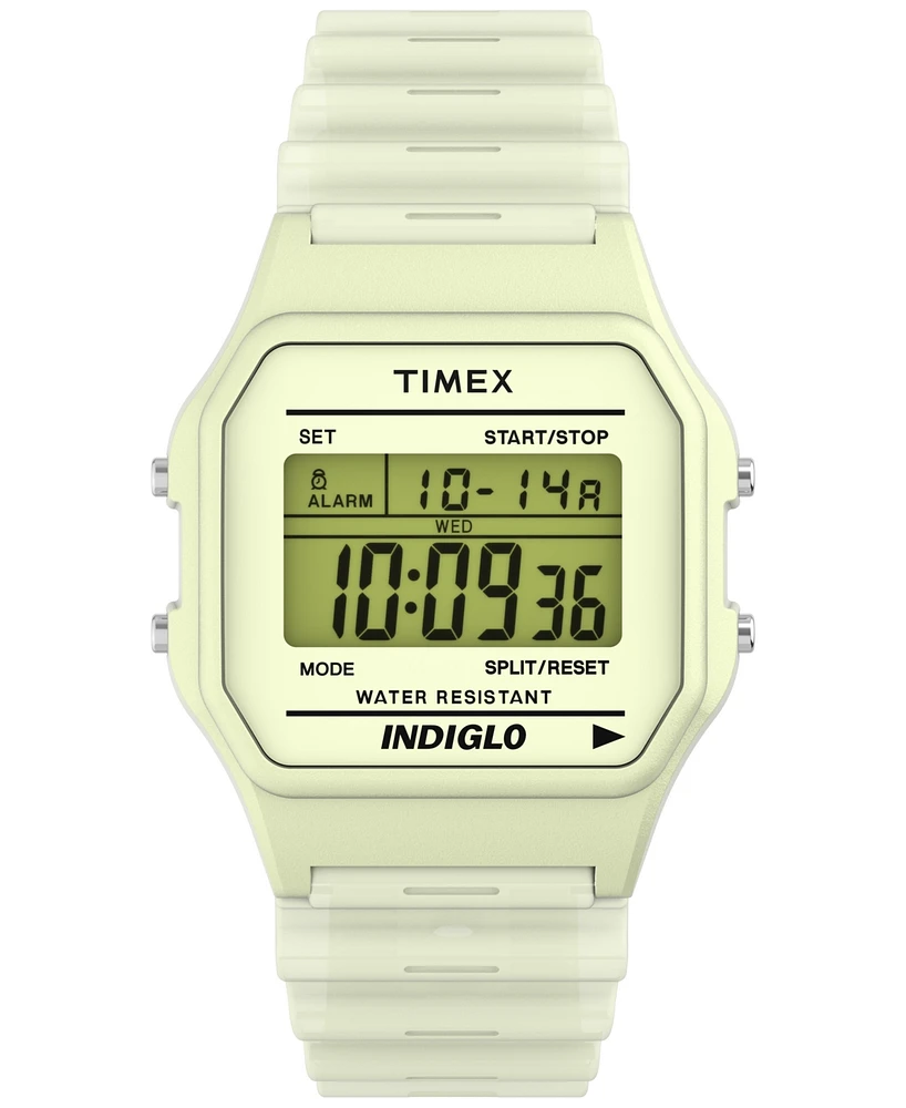 Timex Unisex Digital Yellow Resin Strap Watch, 34mm