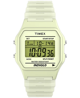 Timex Unisex Digital Yellow Resin Strap Watch, 34mm