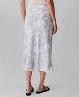 Calvin Klein Women's Printed Crepe Midi Slip Skirt
